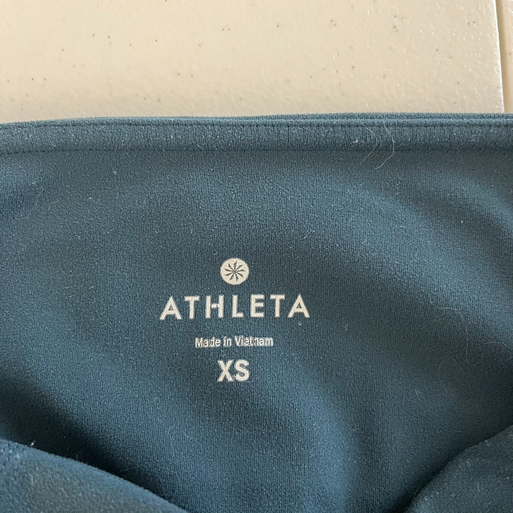 Athleta Leggings Women's XS Green Pockets Ankle Length High Rise - Picture 8 of 10